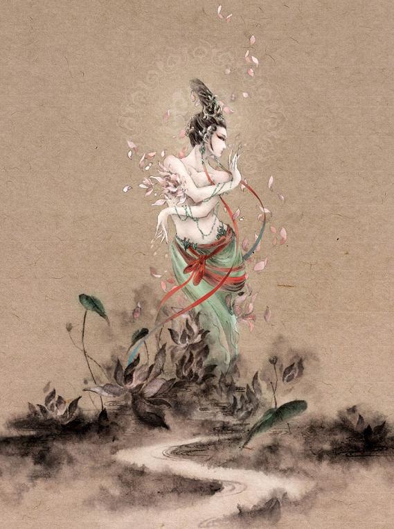 中国百鬼画作,一双巧手作画