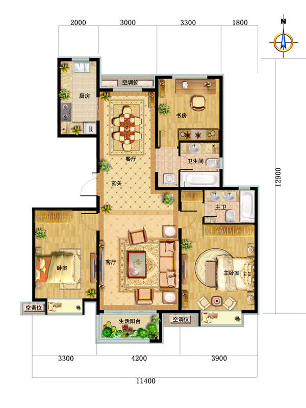 100平简约风装修经典案例,108轻奢简约风装修全屋效果图