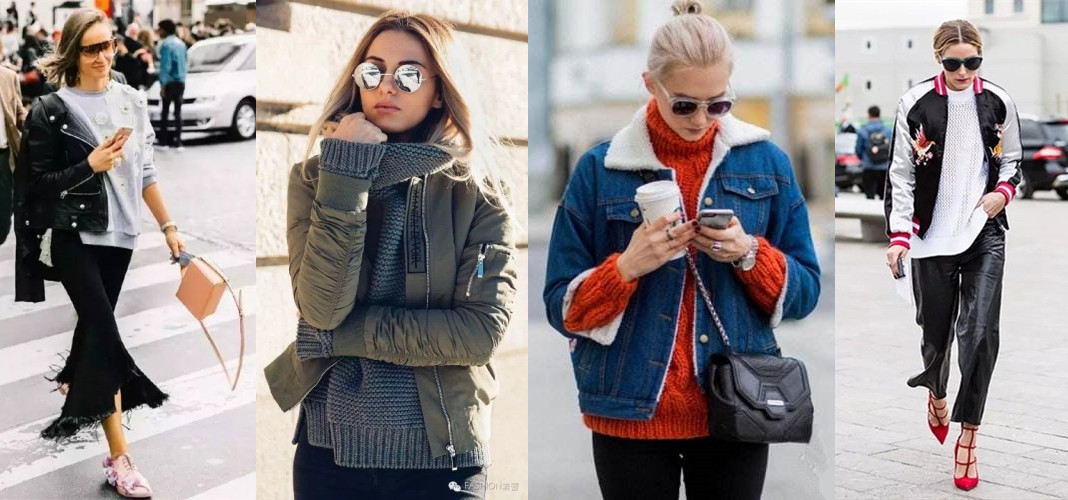 粗棒针毛衣宽松慵懒风搭配,拯救圆领粗针织毛衣穿搭