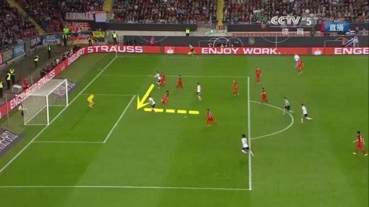 同样可以把球传到球门里，这样的德国队换上红色的衣服就是西班牙