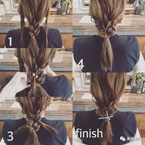 1分钟速成5步唯美森女编发,韩式斜刘海编发图解