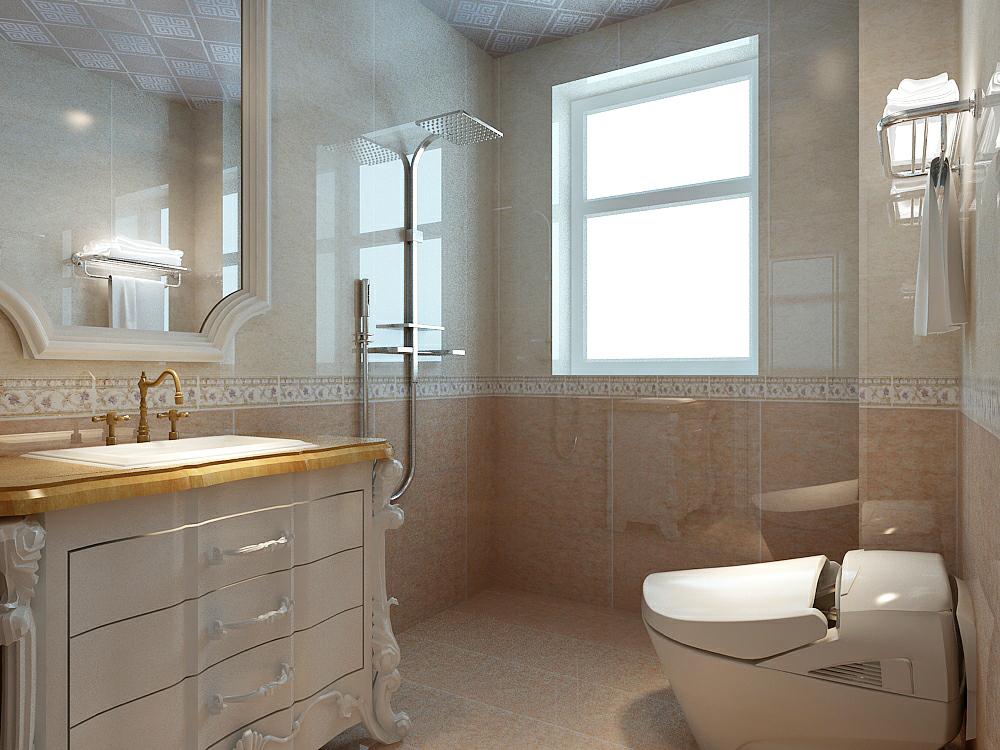 金地檀溪一楼带院,135平方欧式轻奢装修风格