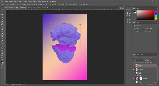 ps如何调出复古风色调的海报,ps蒸汽波海报制作教程
