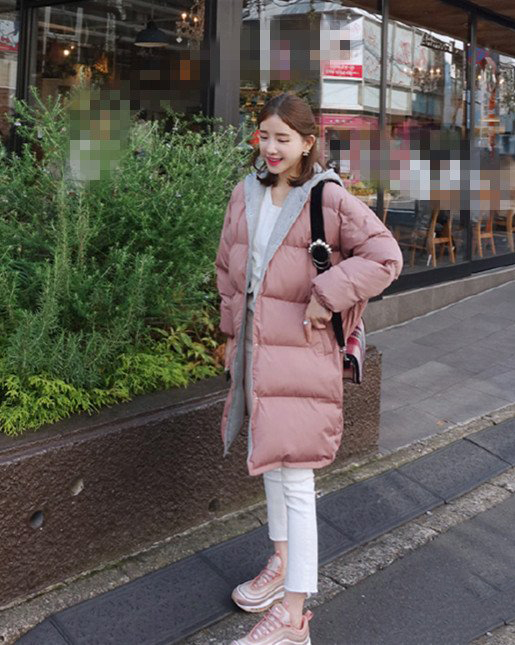 中长棉服搭配韩国穿搭,韩国冬天女生穿搭图片