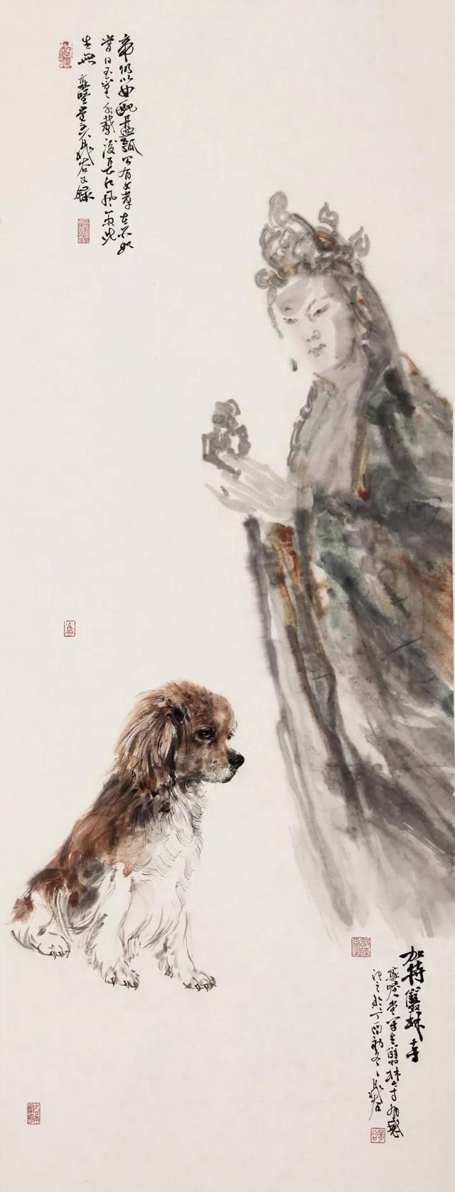 画十二生肖里的狗,晁谷画猫