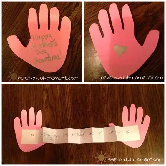 幼儿简易心形立体贺卡,简单小的立体贺卡