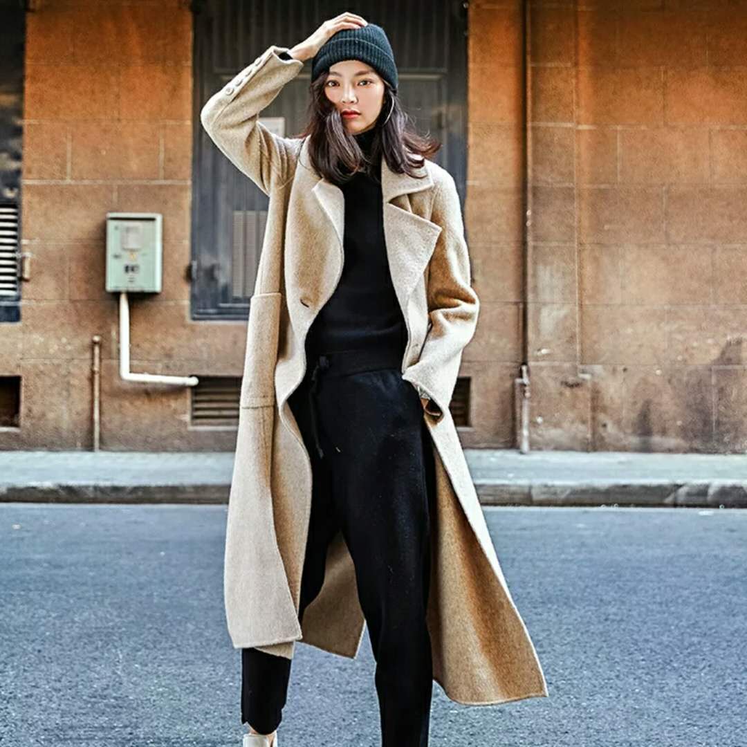 时尚减龄款双面羊毛外套,100%羊毛双面呢短款外套