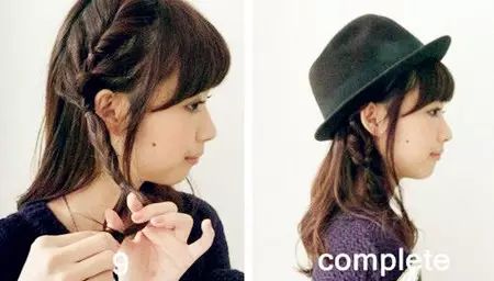 冬季戴帽子发型扎法,戴帽子发型这样搞温暖又好看