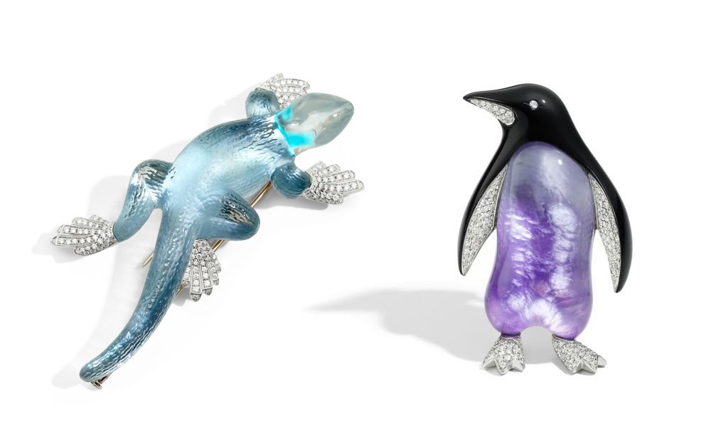 动物主题胸针新作：蜥蜴、青蛙与企鹅