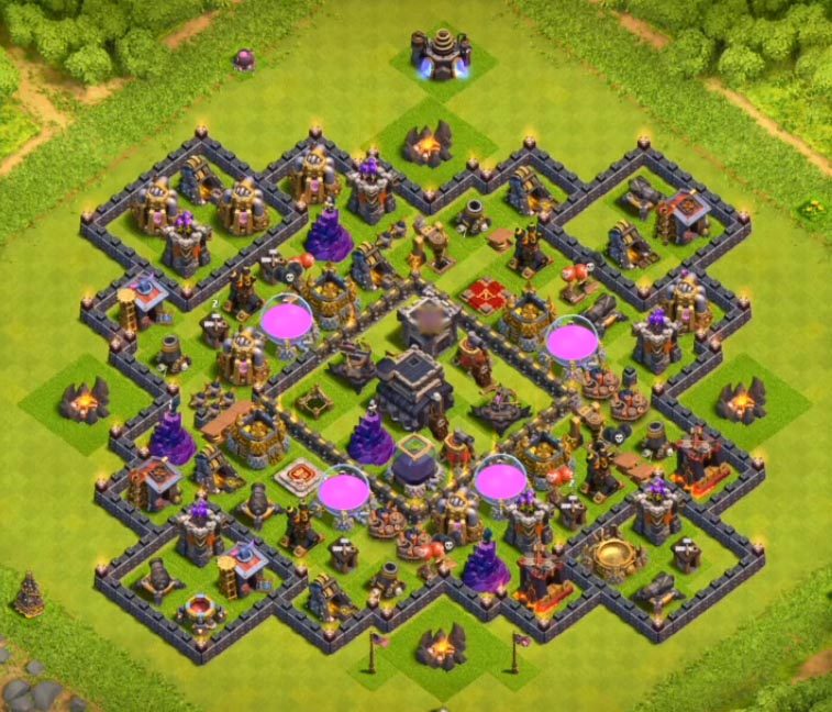 冲杯阵型和部落战阵型的不同,部落冲突夜世界9本3000杯阵型