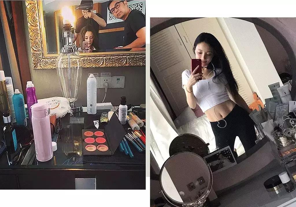 李小璐化妆台护肤品,李小璐化妆照片大全