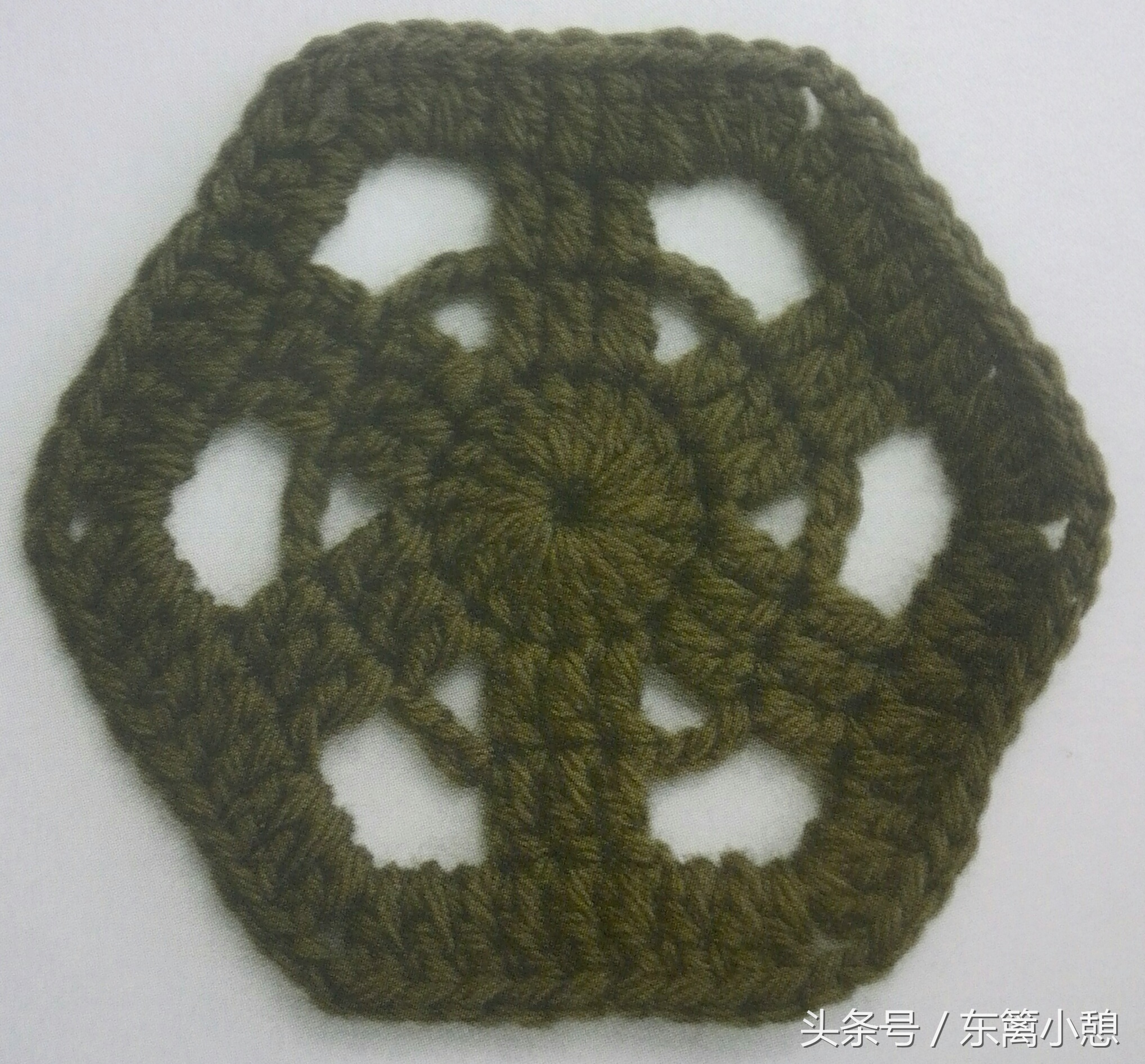 六边形花片钩针图解,钩针三角花样教程