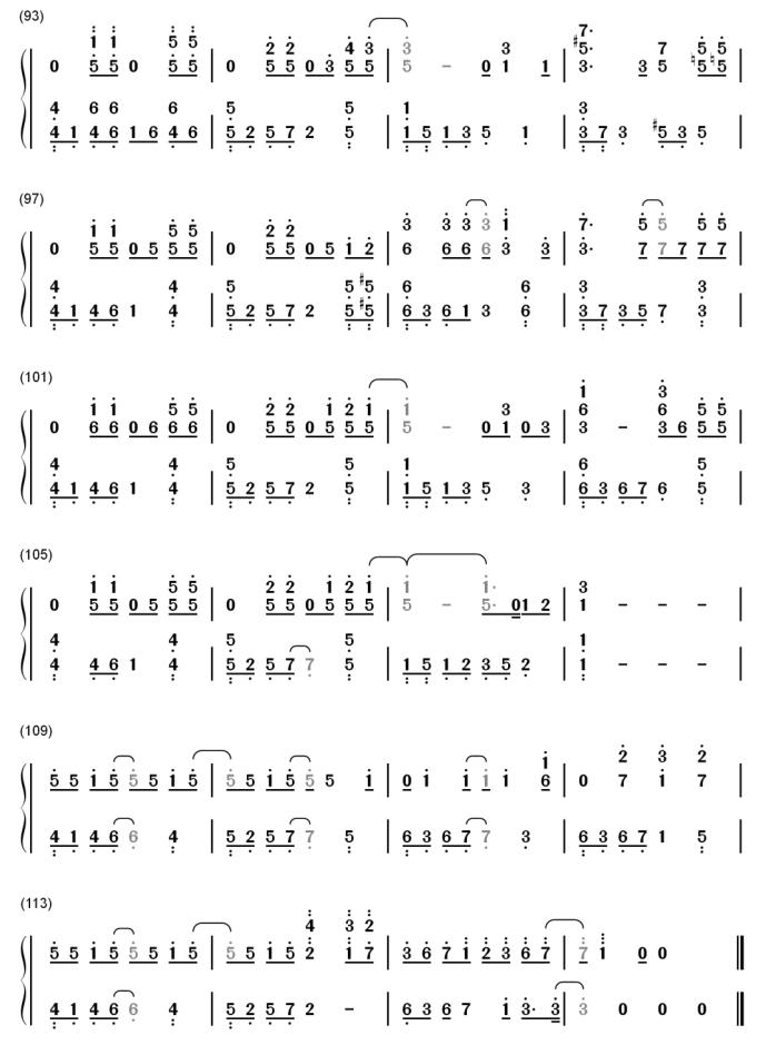 一些经典钢琴曲的简谱和五线谱给大家学习参考