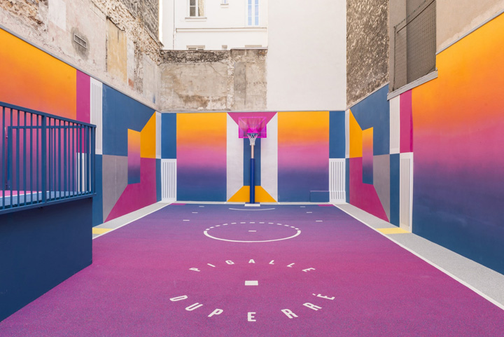 巴黎街区最梦幻的篮球场巴黎又一打卡拍照胜地