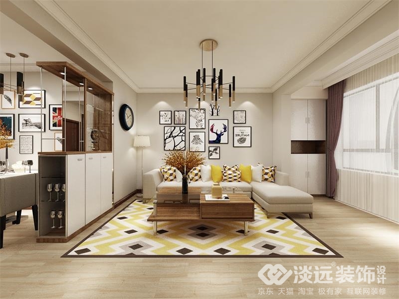 简欧82平米风格装修效果图,淡远装饰设计