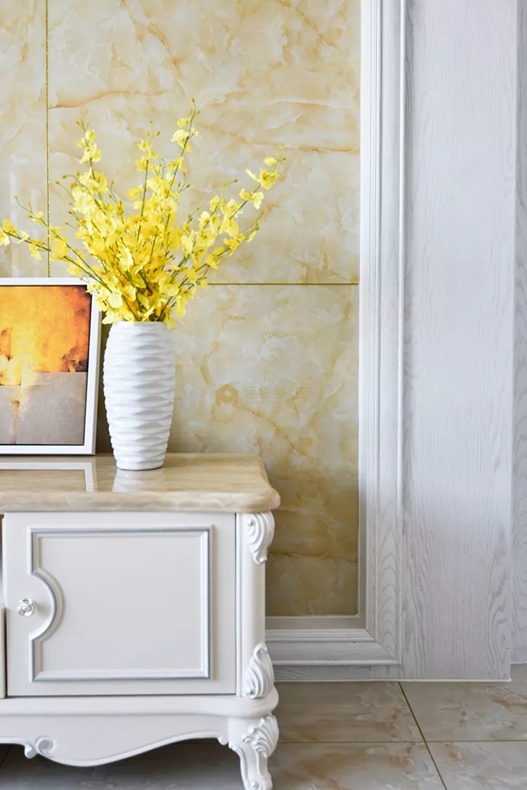 金色美缝剂提升颜值!146平欧式三居室,佛山蔚蓝湾畔业主很喜欢