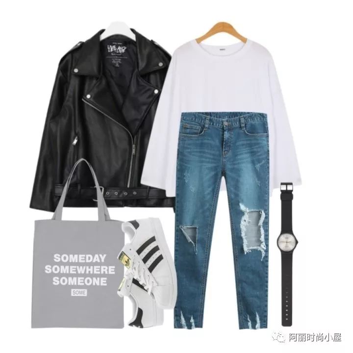韩版宽松皮夹克搭配什么裤子,韩版帅气皮夹克怎么搭气质