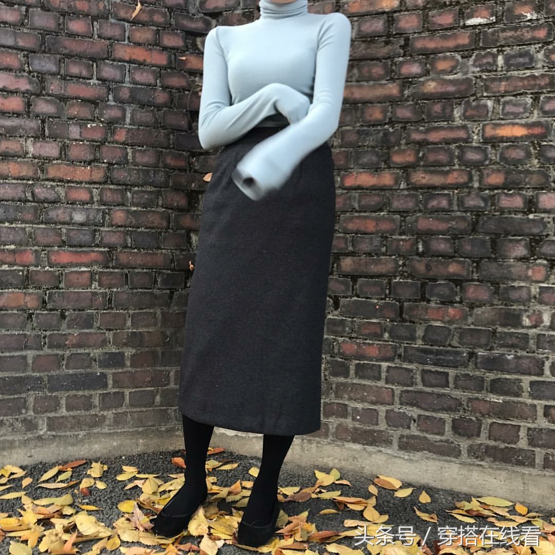 18秋冬新款针织打底套裙中长款,宽松毛衣裙韩版慵懒风搭配