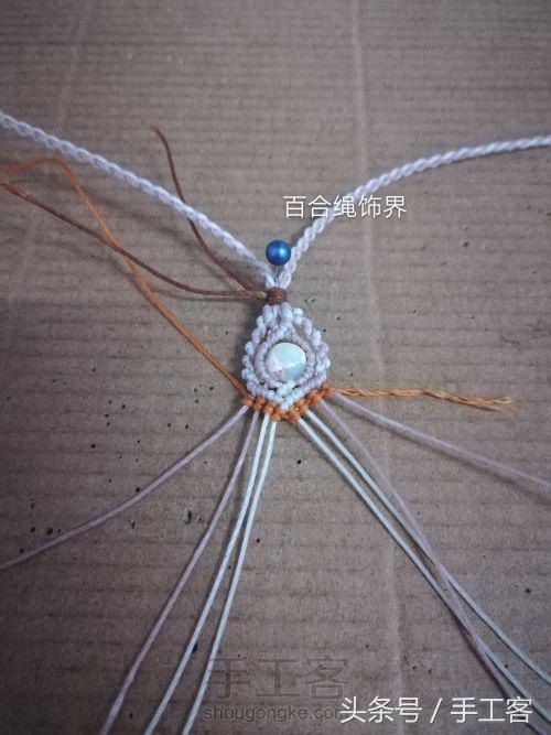 编绳项链背云的编法,宝宝平安扣编绳项链编法