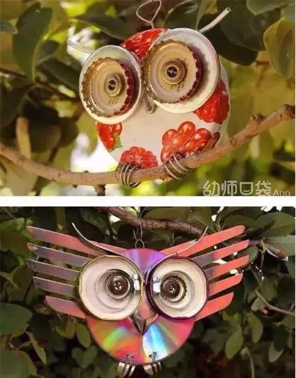 幼儿园废旧纸箱走廊环创吊饰双面,用废旧物品做关于冬天的手工吊饰