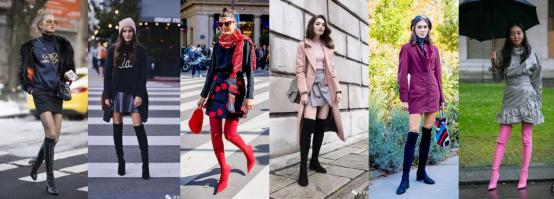 冬天适合粗腿穿的长筒靴,冬天穿光腿神器配过膝靴