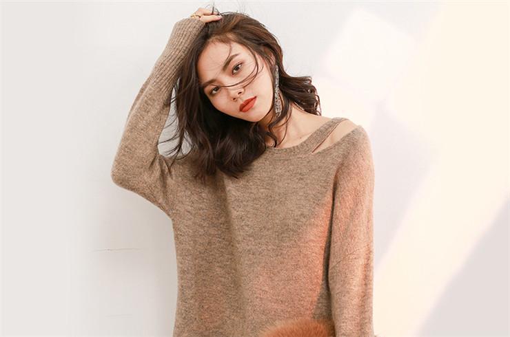 个性高级毛衣破洞,破洞设计感毛衣中长款