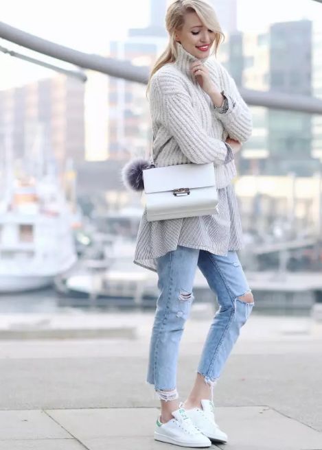 男士高领毛衣和衬衫叠穿,毛衣衬衫叠穿预知早春时尚风潮