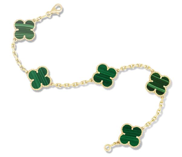 VCA梵克雅宝四叶草古典系列5花手链