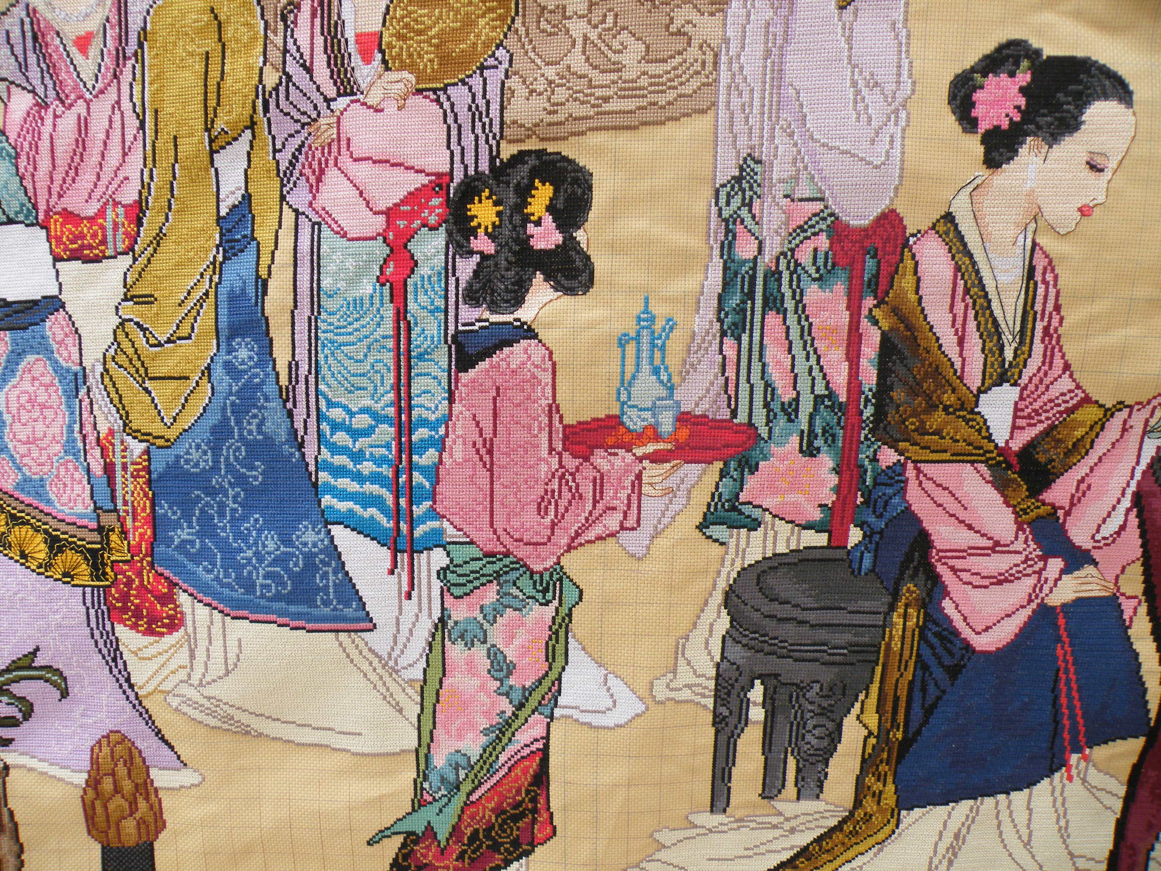 琴棋书画十字绣图名画,琴棋书画十字绣怎么绣好看