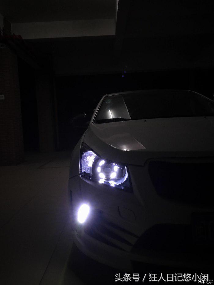 雪佛兰科鲁兹大灯改装小透镜led灯,17款雪佛兰科鲁兹改透镜大灯