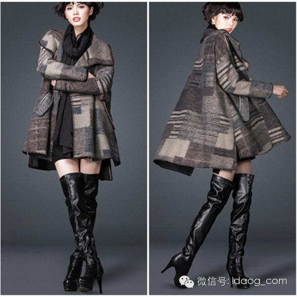 秋冬流行大衣女中长款毛呢外套 (中长款毛呢外套双排扣呢大衣图片)