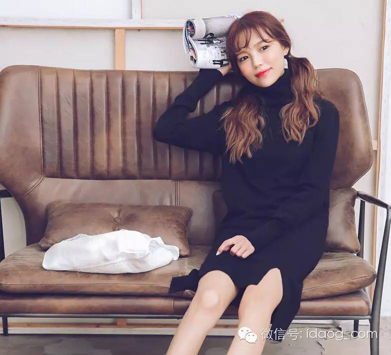 毛衣超级长,毛衣长高级感