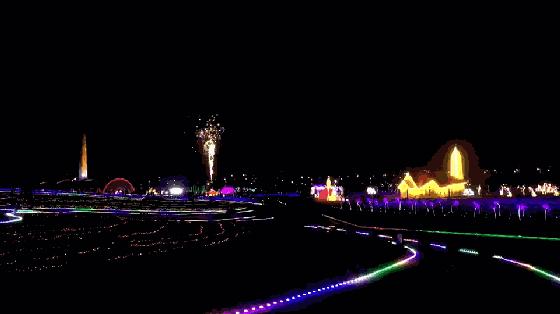 夜景美到让人心动,西海岸生态观光园灯光小镇