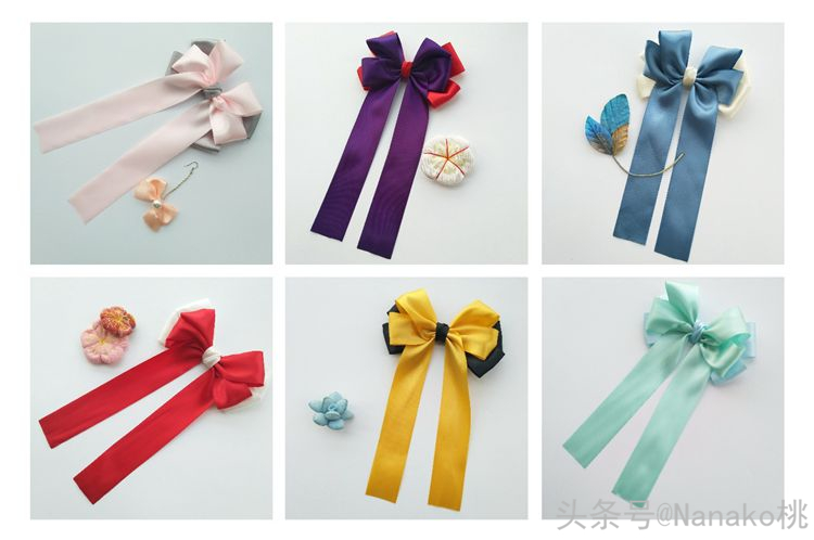 手作蝴蝶结做法,法式温柔气质缎面蝴蝶结飘带发夹