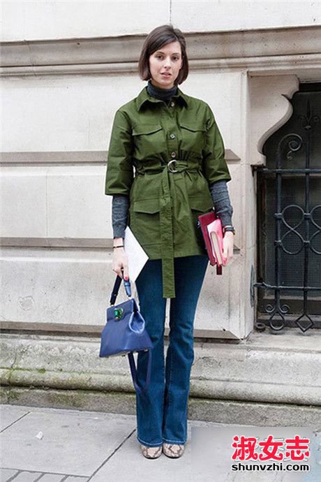 春天军绿色风衣如何穿出高级感,春风衣军绿色配什么裤子好看