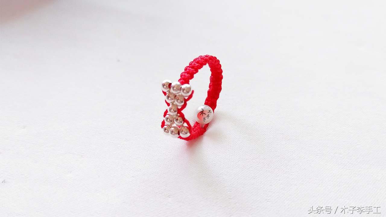黄金蝴蝶结戒指编绳最新款式,小米珠蝴蝶结戒指串珠教程