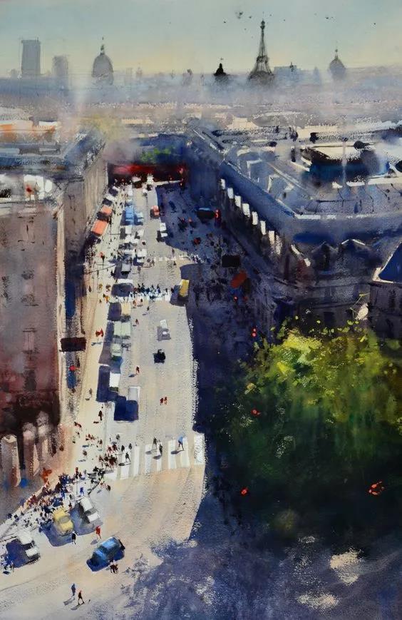 水彩大师阿尔瓦罗绘画作品,乌拉圭创意画家