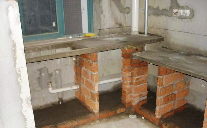 砖砌橱柜不做柜门怎么做才美观,砖砌橱柜如何免拉手