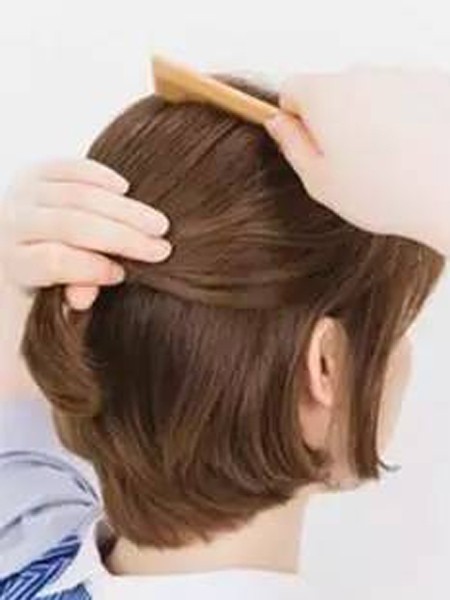 黑发色短发半扎发怎么扎图片,短发半扎高马尾怎么扎不会塌