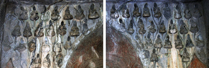 典型的净土宗“西方三圣”造像石窟。