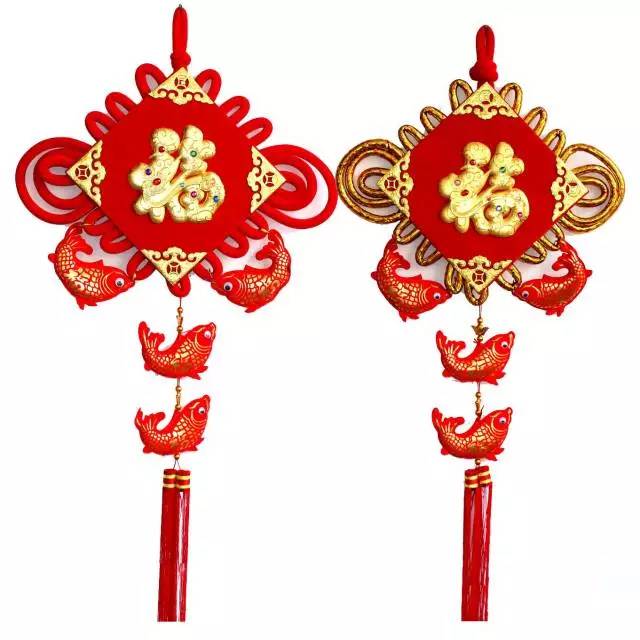 吉祥如意福字中国结挂件,吉祥如意前程似锦中国结