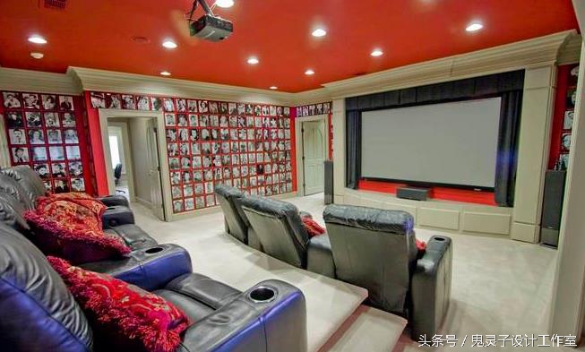 家里的娱乐室装修效果图,轻奢风格视听室装修效果图