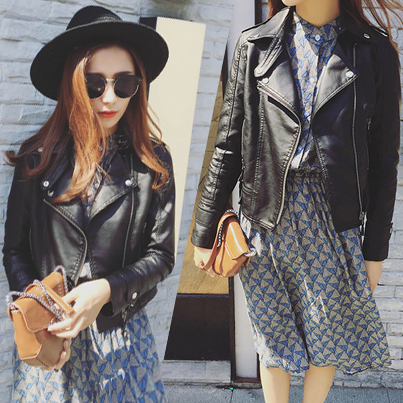 女生穿皮衣也可以这么帅,帅气迷人皮衣