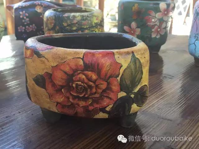 手绘多肉花盆教程,多肉花盆迷你拇指盆手绘