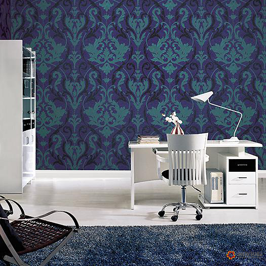 绿色调的欧式壁纸客厅,欧式客厅背景墙壁纸