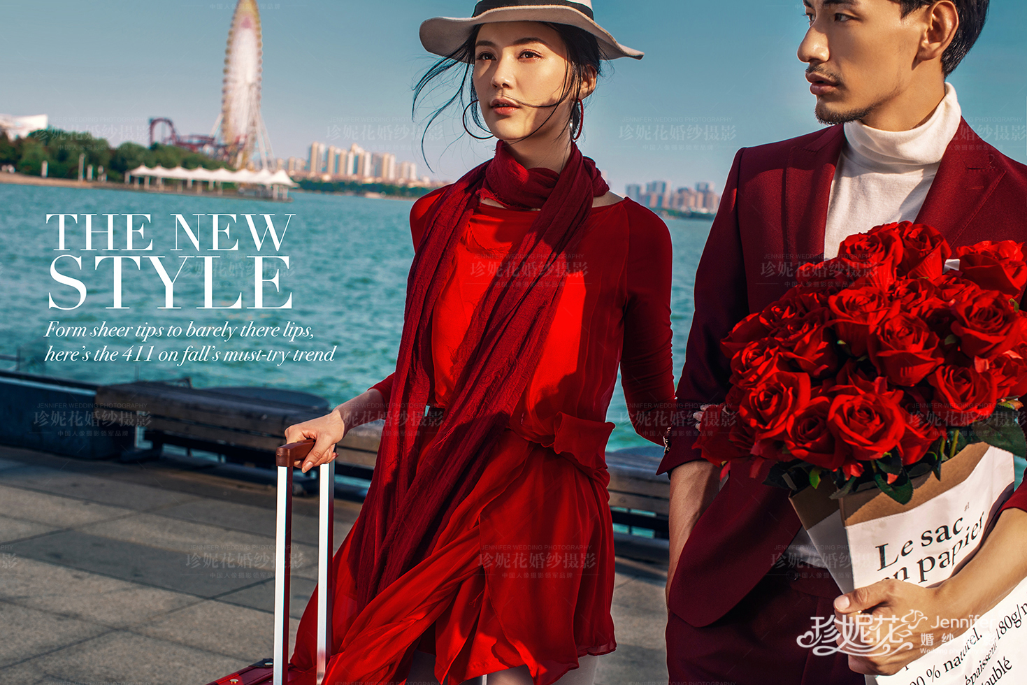 冬天拍婚纱照湖边风格推荐,拍婚纱照夜景小道具