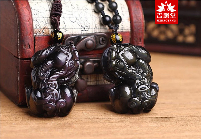 黑曜石貔貅吊坠佩戴讲究,黑曜石貔貅手串