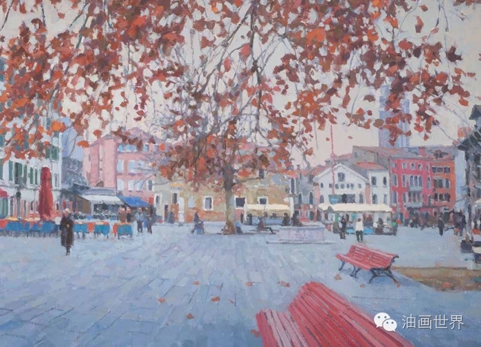 禅意山水意境油画,浓郁诗意的风景油画