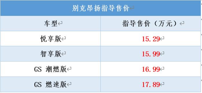 别克昂扬2022款1.5T潮燃版,别克昂扬2022款gs1.5t潮燃版