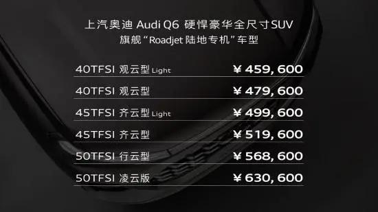 奥迪全尺寸SUVQ645.96万起
